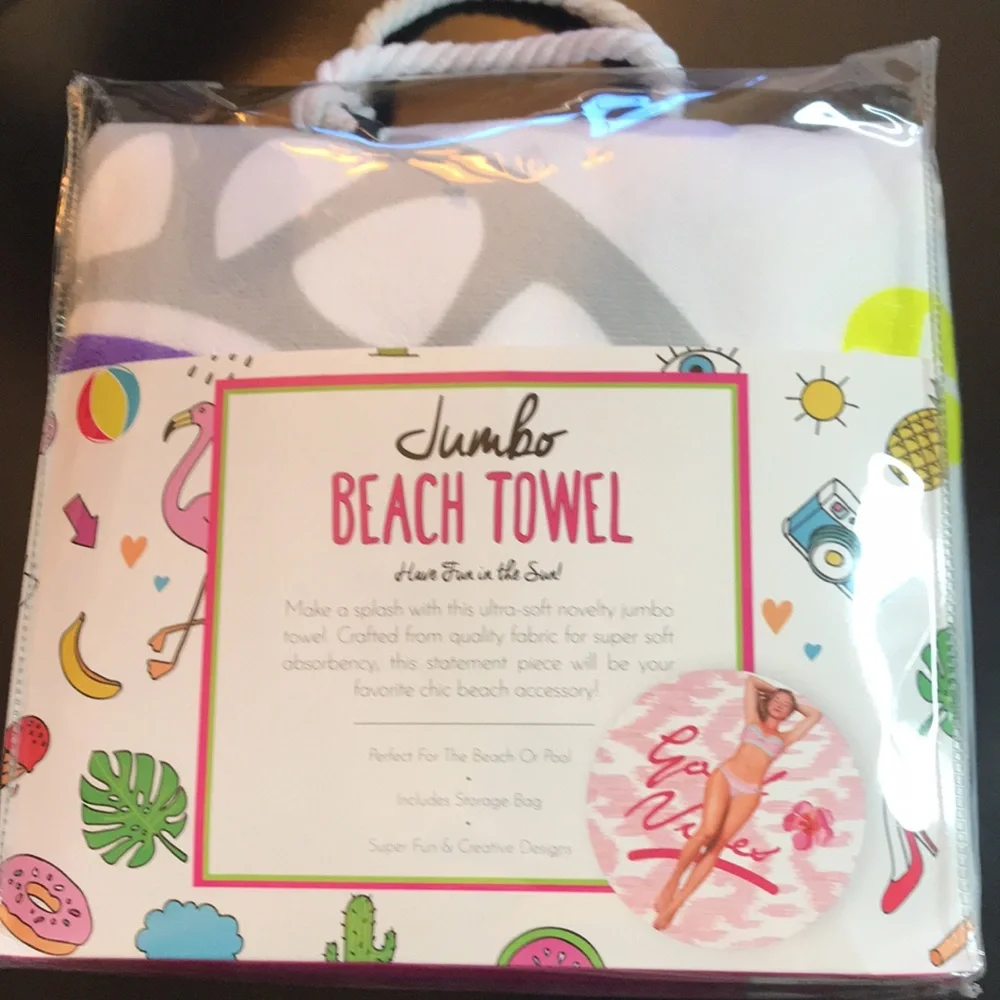 JUMBO round Bohemian beach towel    NWT